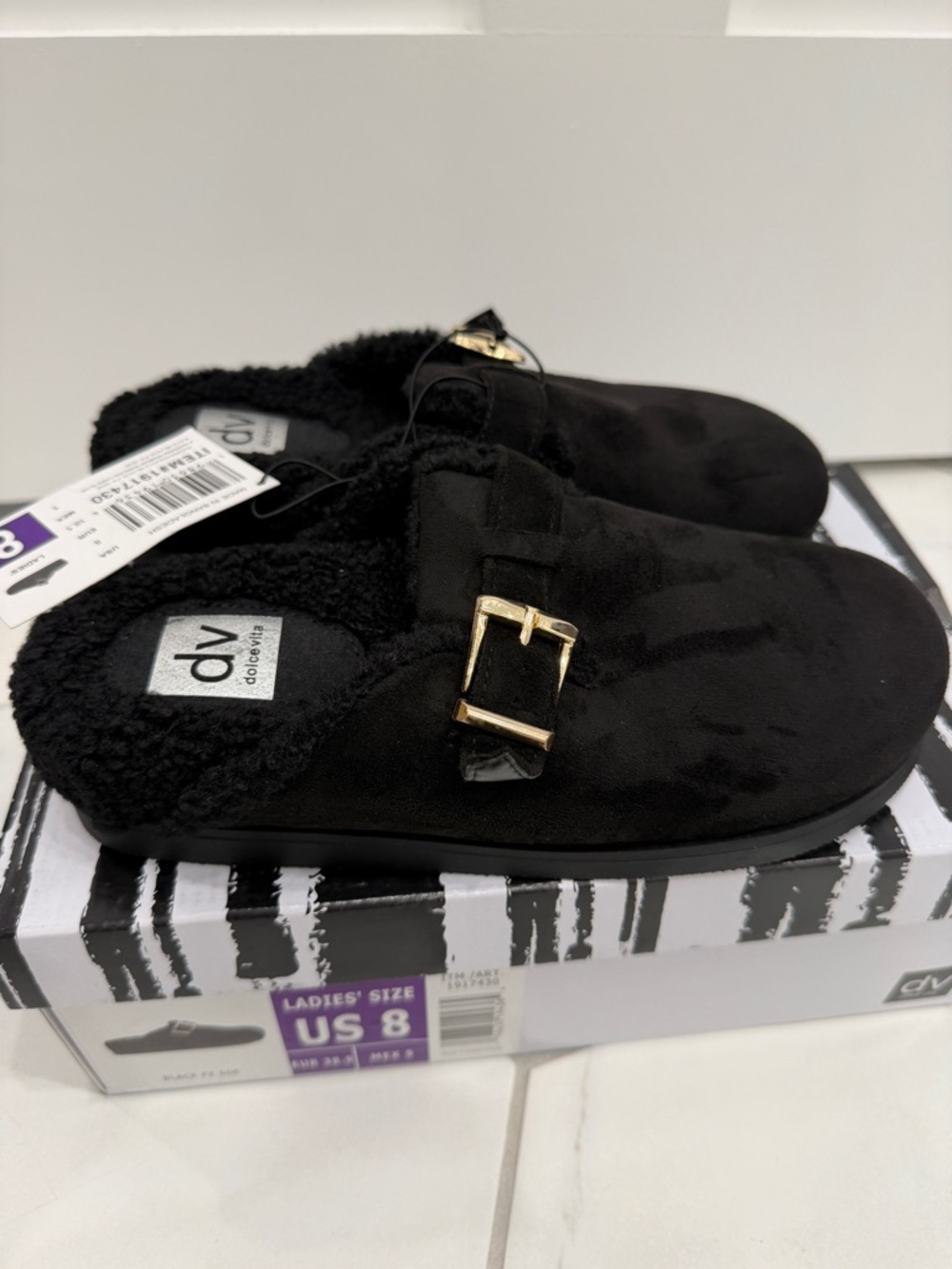 DV by Dolce Vita Women’s Suede Shearling Clogs NWT Size 8
